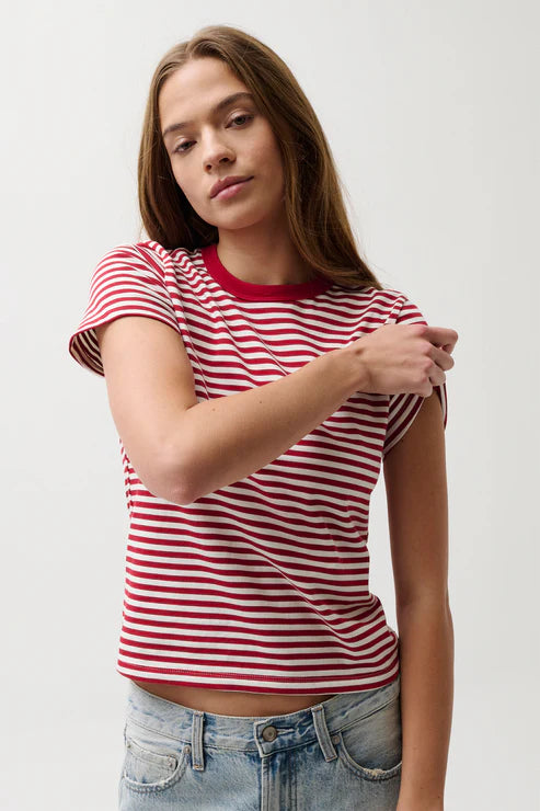 Alba Shunken Tee- Racer Red Stripe
