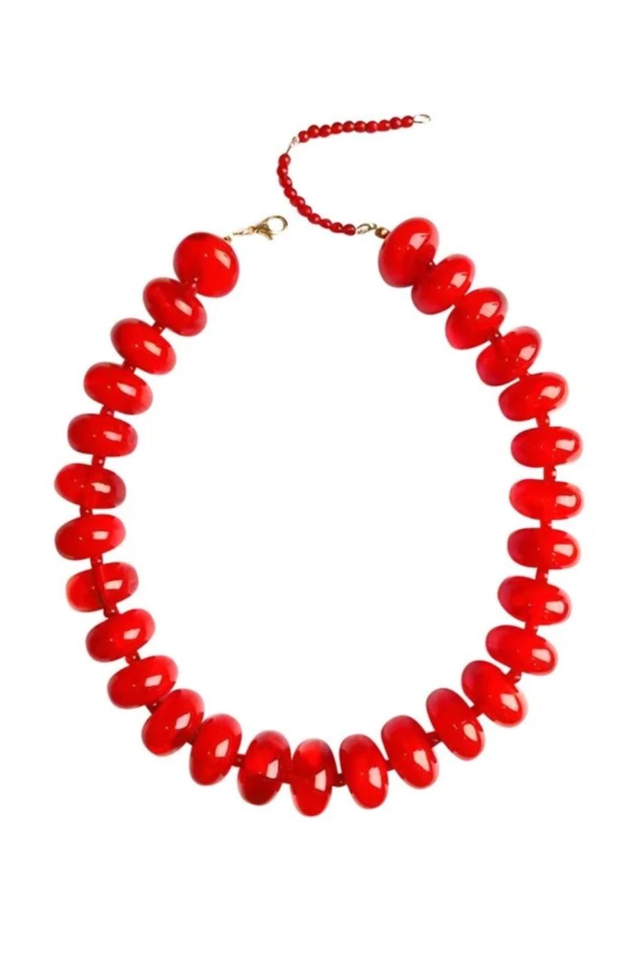 Bailey Chunky Beaded Necklace Red