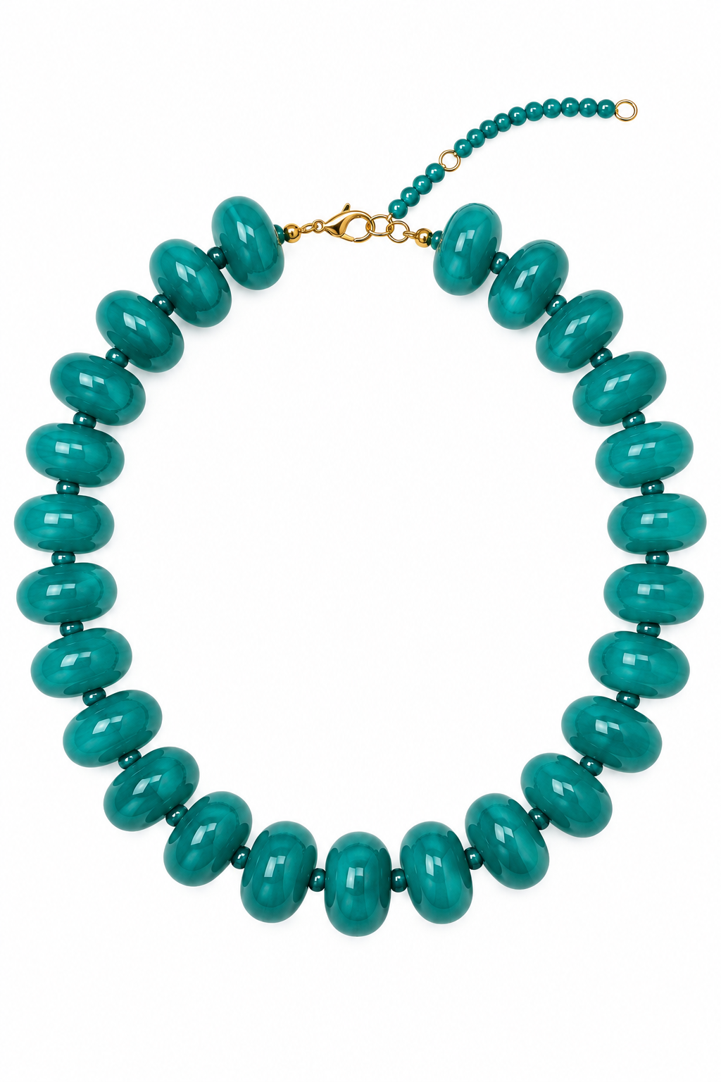 Bailey Chunky Beaded Necklace Jade Green