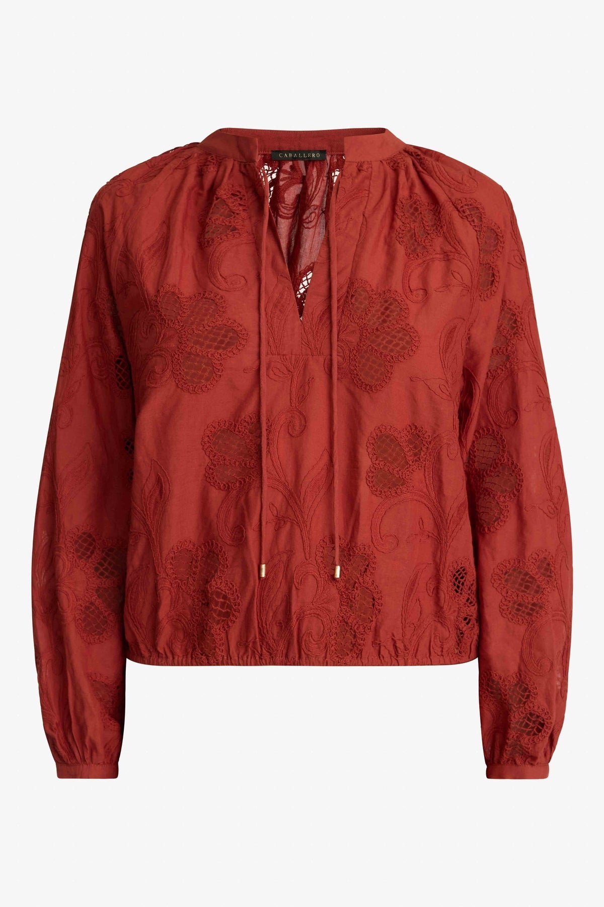 Dolly fired brick lace top by Caballero Collection