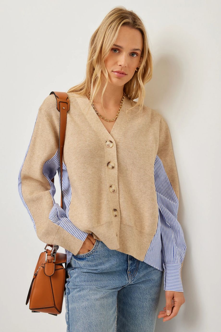 Celine Mixed Media Cardigan