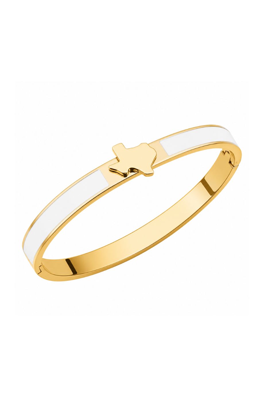 Texas Mini Map Bangle Bracelet White
