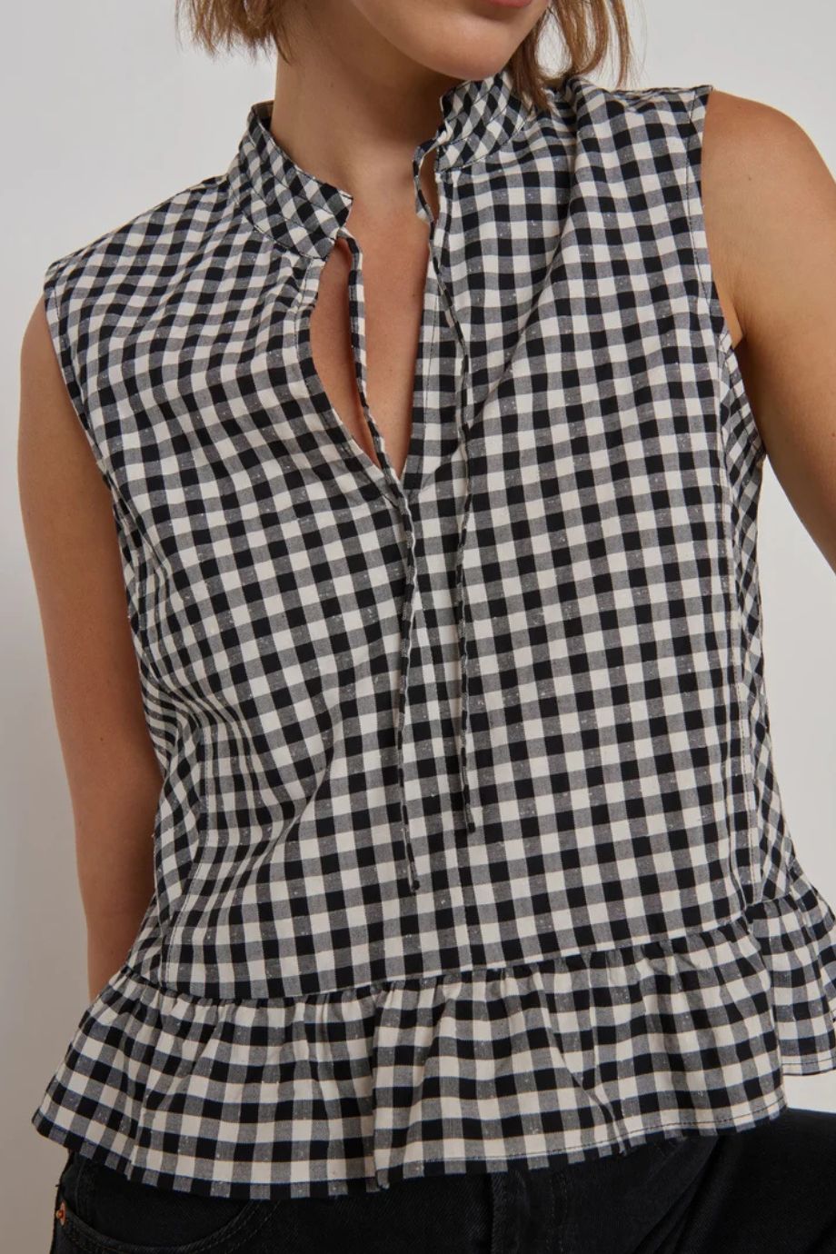 Dana Sleeveless Gingham Blouse