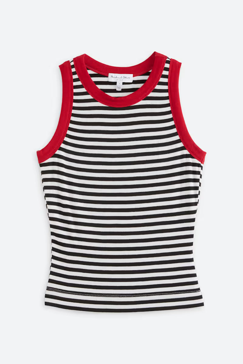 Gina Stripe Ringer Crop Tank