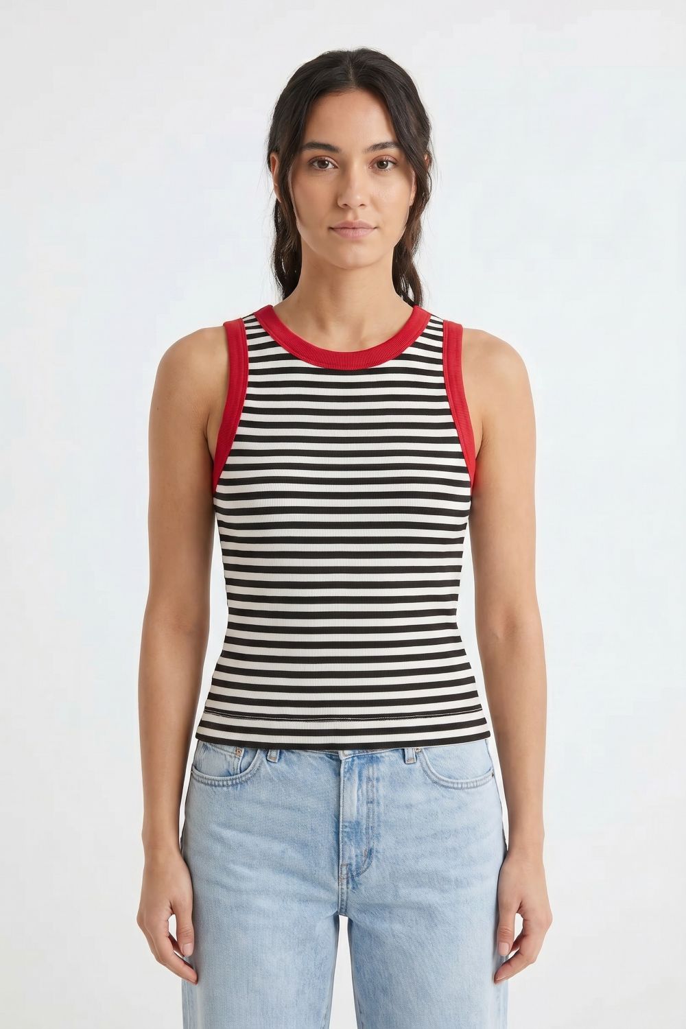 Gina Stripe Ringer Crop Tank