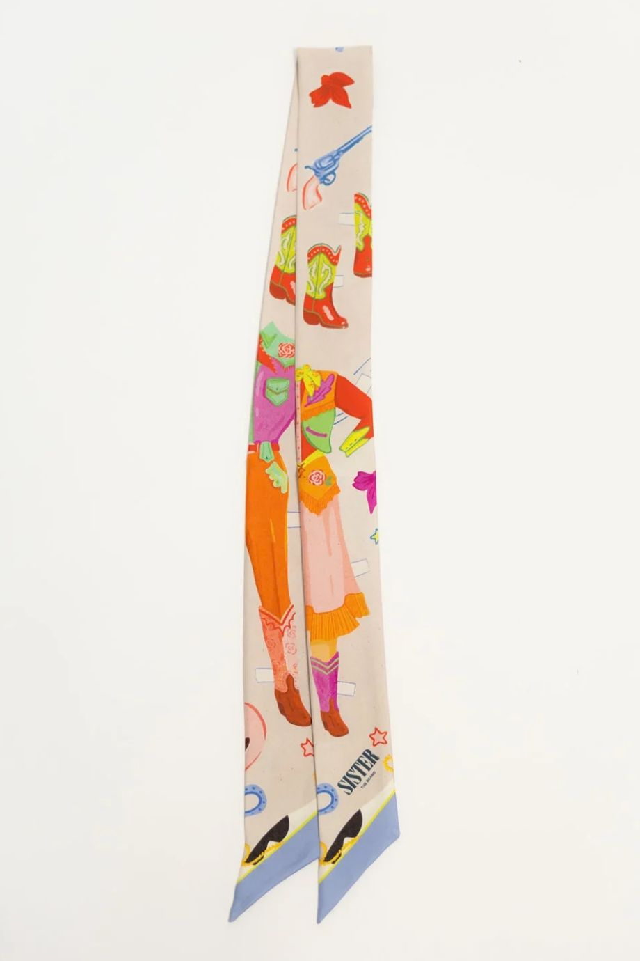 Hollywood Cowgirl Silk Print Lasso Scarf