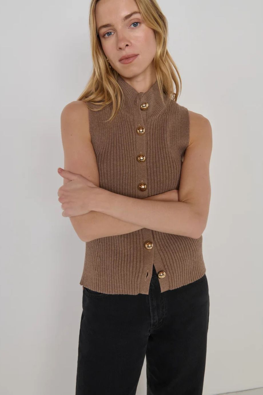 Ira Sweater Vest Biscotti