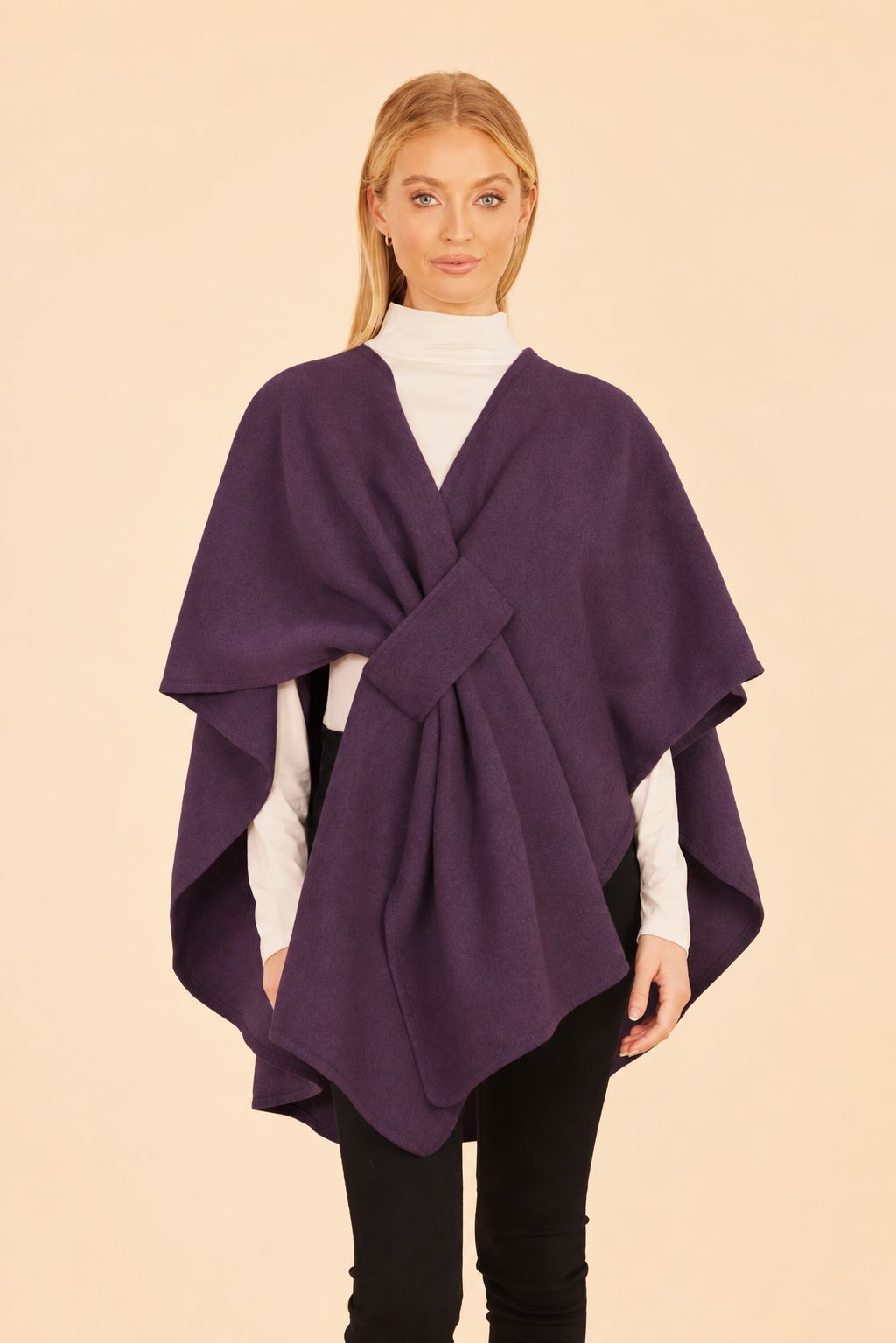Knit Shawl Wrap Plum