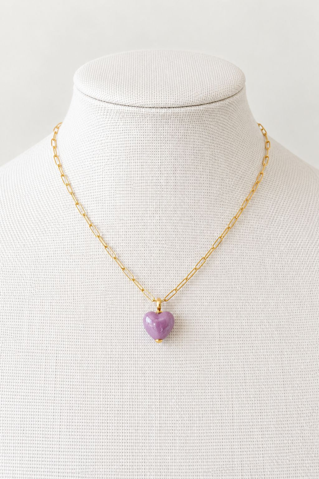 Landon Heart Necklace Purple