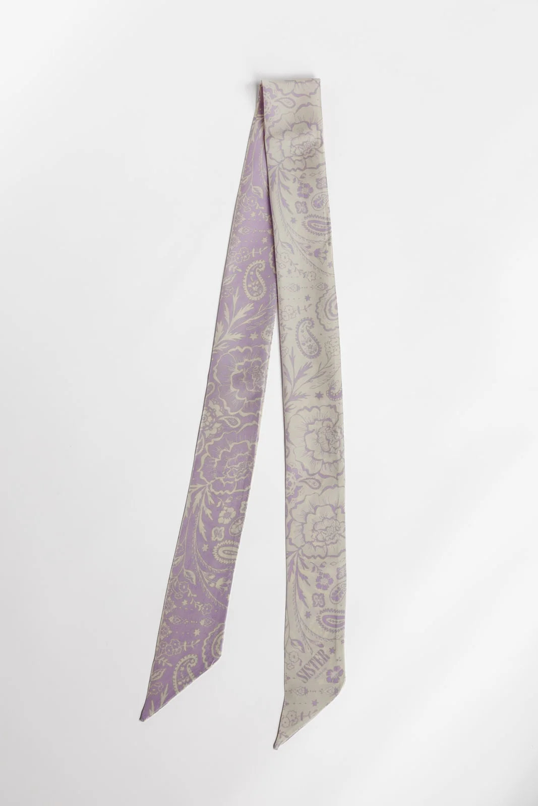 Lavender Fields Silk Paisley Print Lasso Scarf