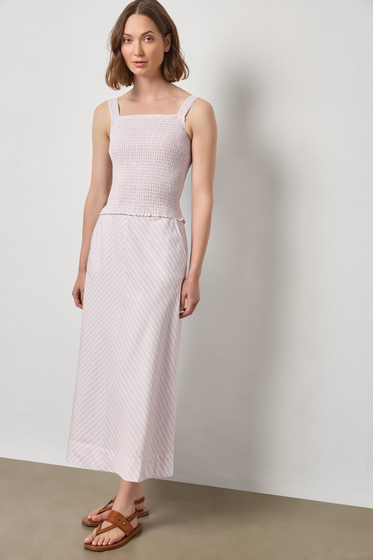 Lavender Stripe Maxi Skirt