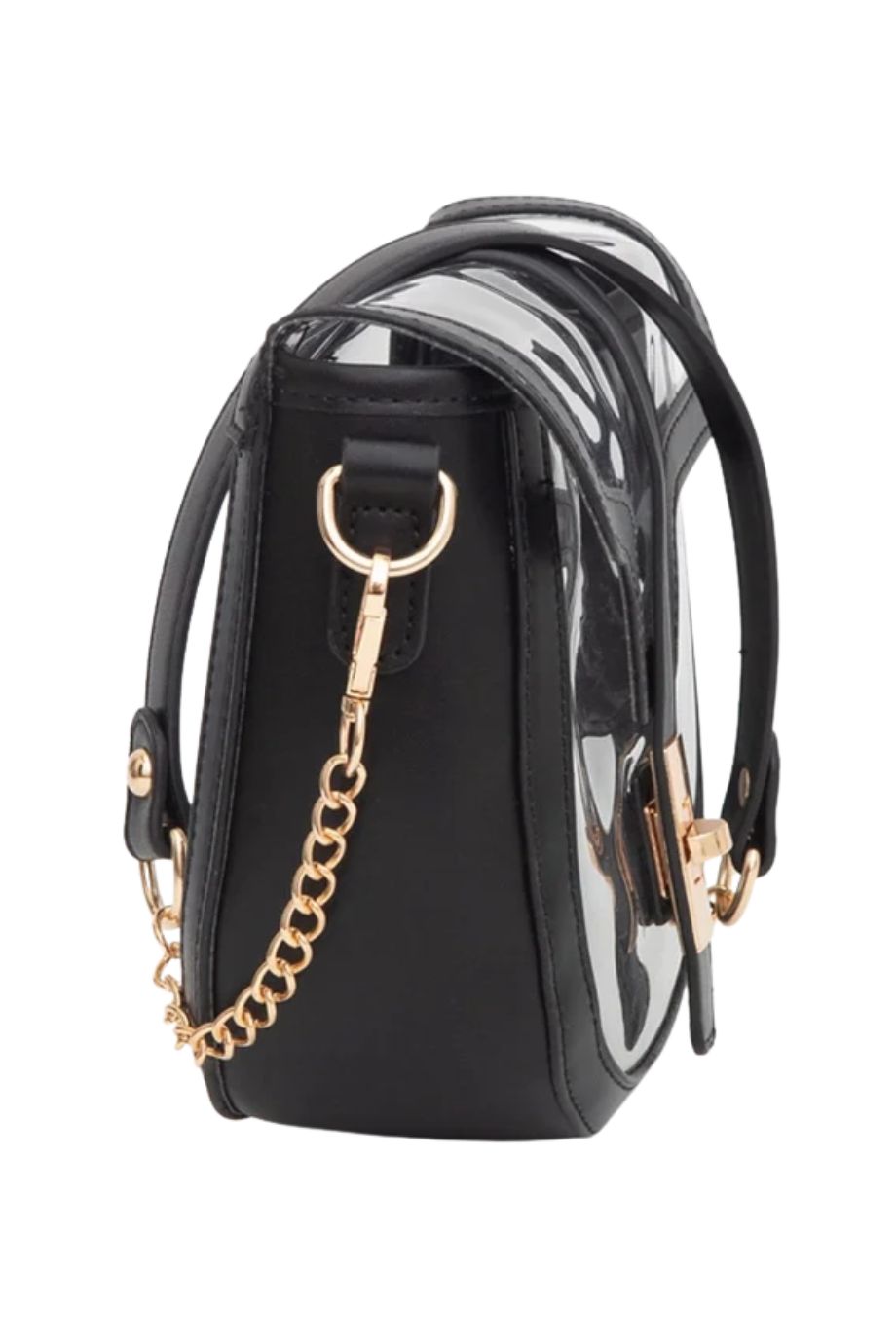 Marcelle Black + Clear Saddle Bag