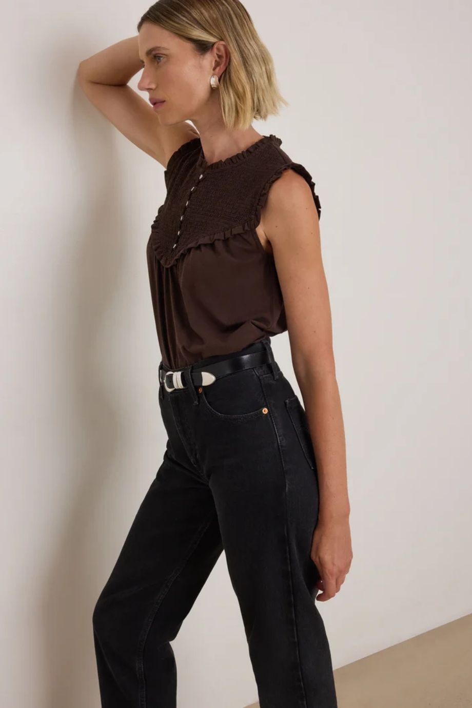 Nelly Smocked Top Cocoa