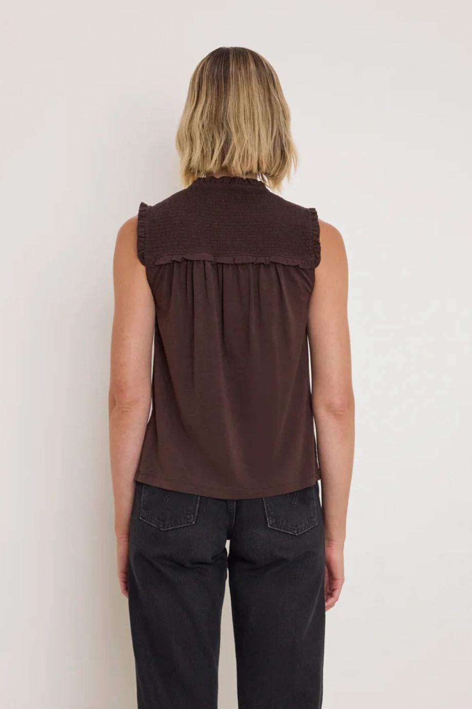 Nelly Smocked Top Cocoa