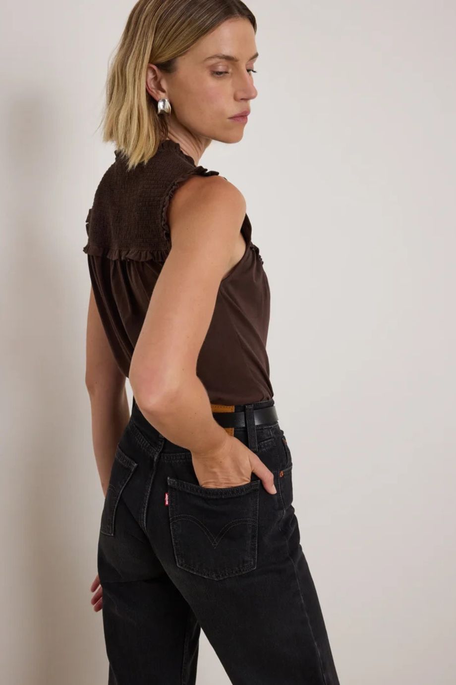 Nelly Smocked Top Cocoa