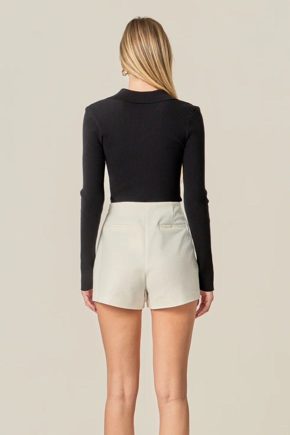 Penny Slit Detail Skort White