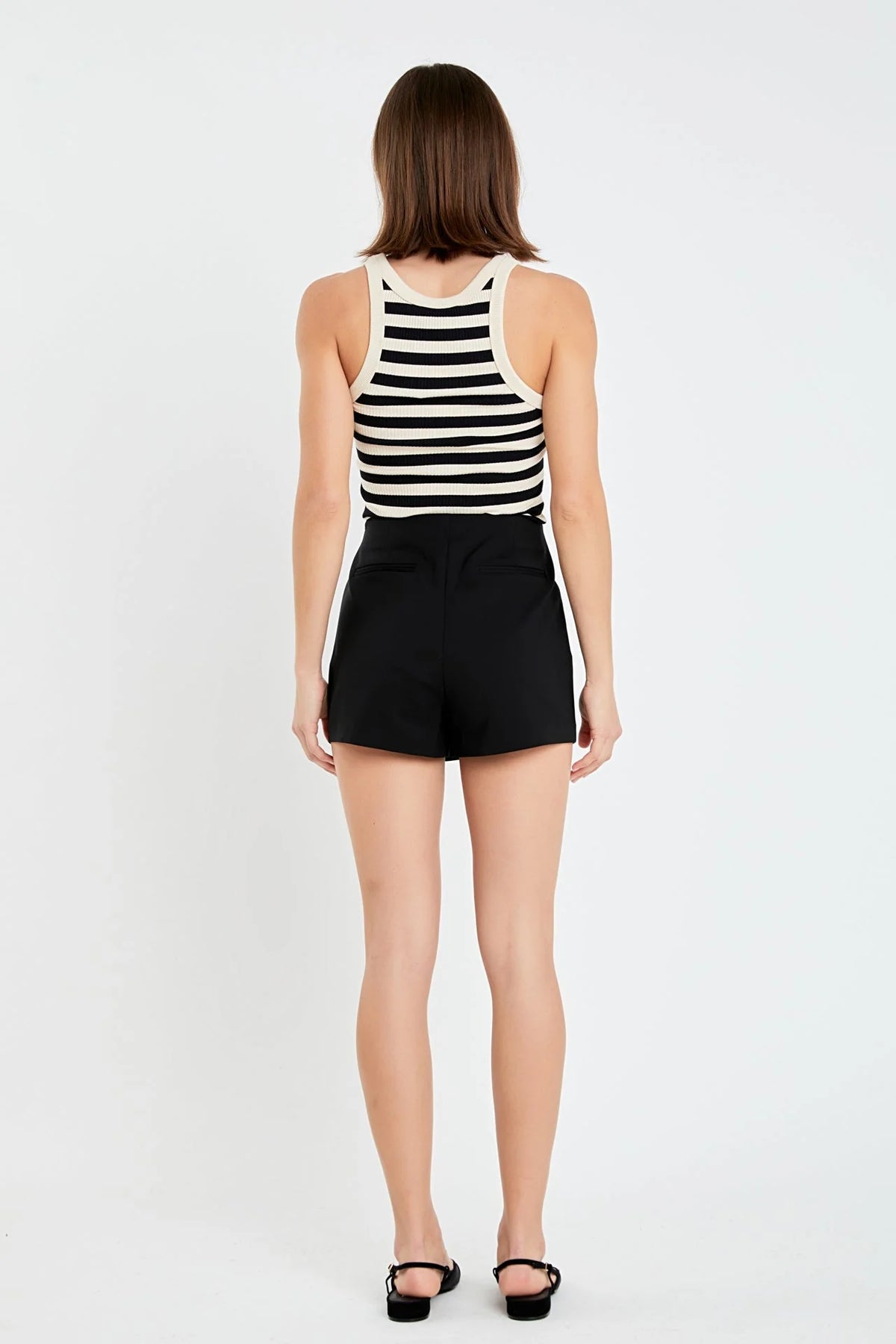 Penny Slit Detail Skort Black
