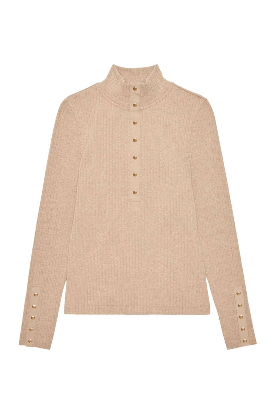 Sheila Mock Neck Top Heather Oatmeal