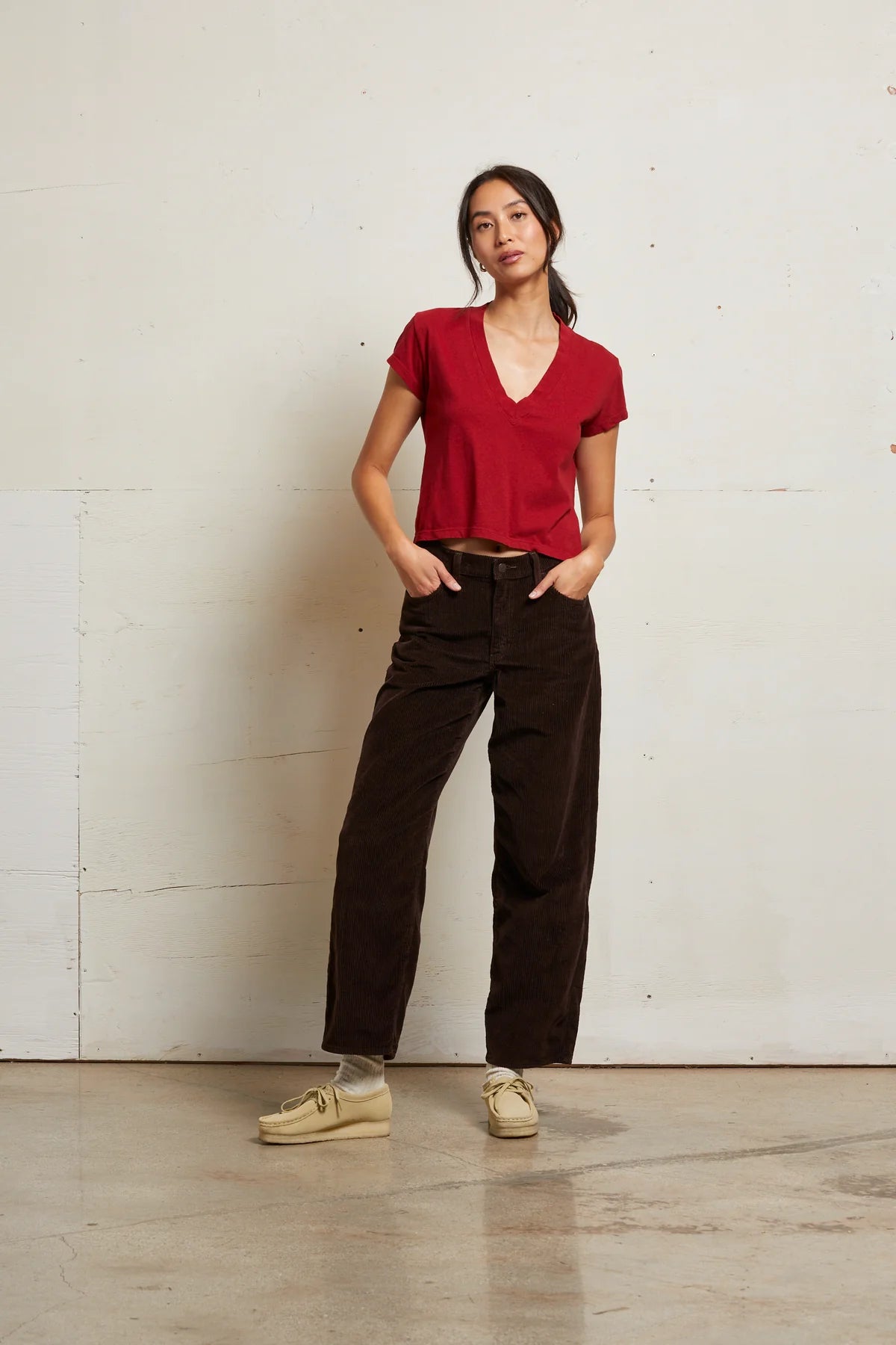 Alanis Recycled Cotton V - Neck Tee - perfectwhitetee - COLOR GAME