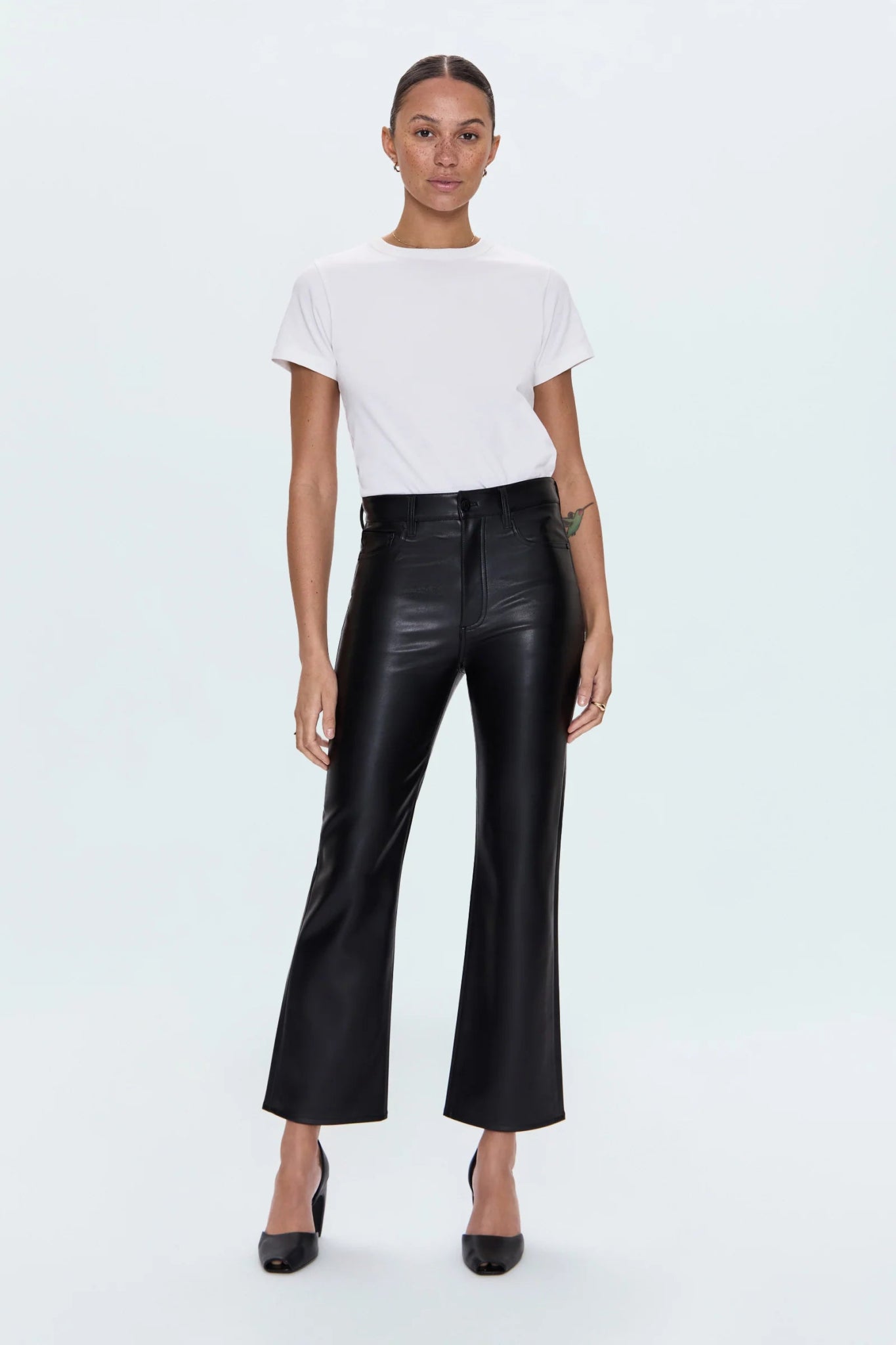 Ally High - Rise Ankle Boot Faux Leather Jean - Pistola - COLOR GAME