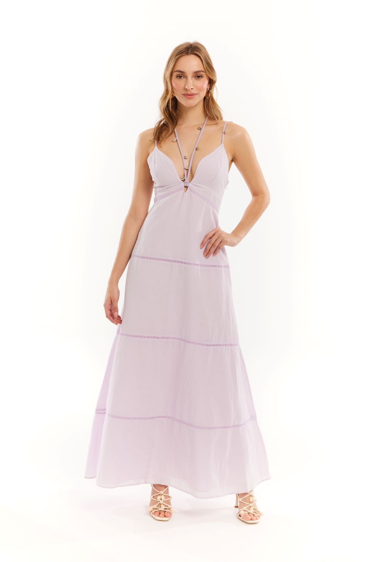 lilac color maxi dress Allison New York Anita Shell Dress