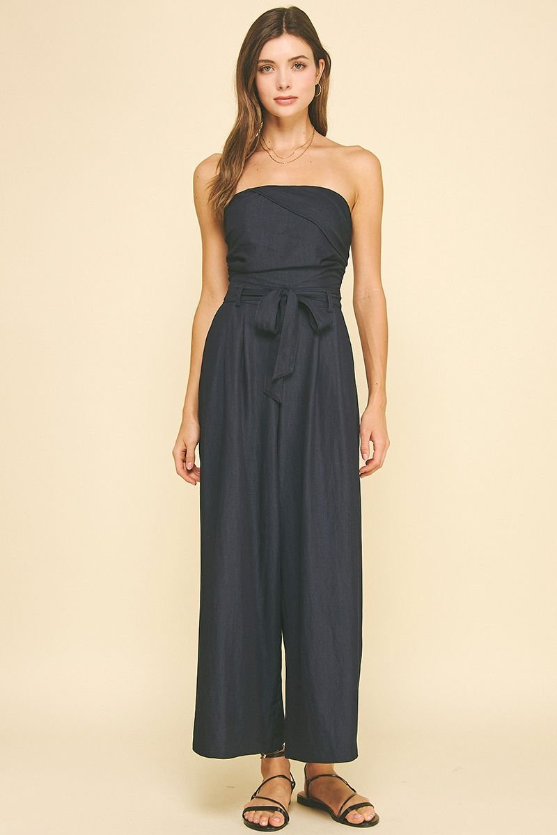 Arden Strapless Jumpsuit - Pinch - COLOR GAME