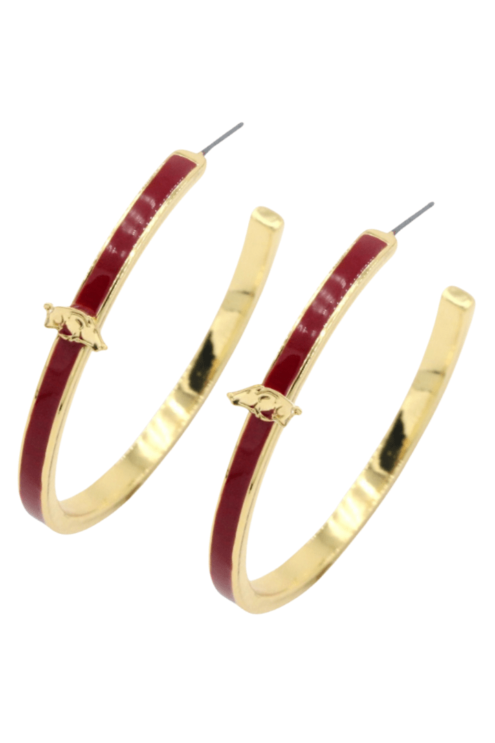 Arkansas Logo Hoop Earrings - Brianna Cannon - COLOR GAME