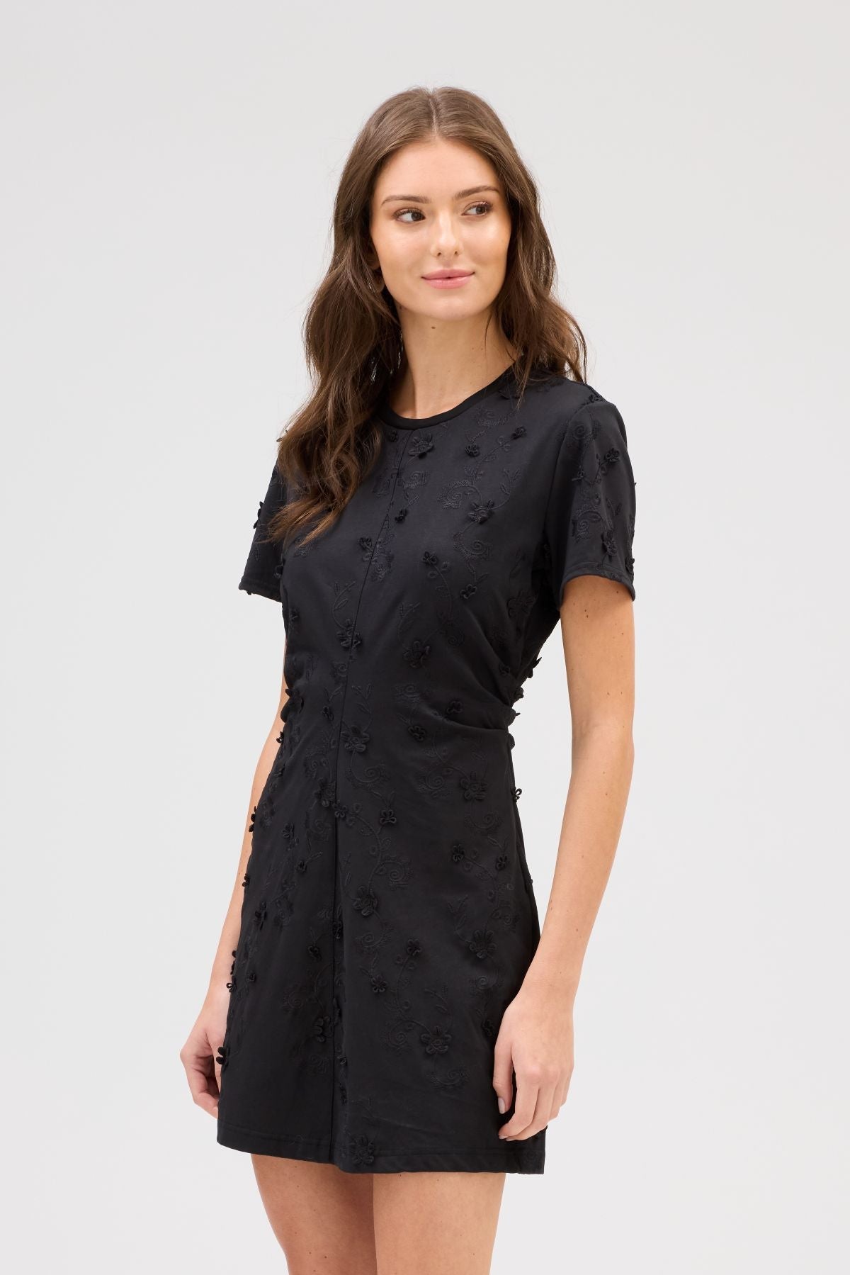 Aviva Black Eyelet Mini Dress - Allison New York - COLOR GAME