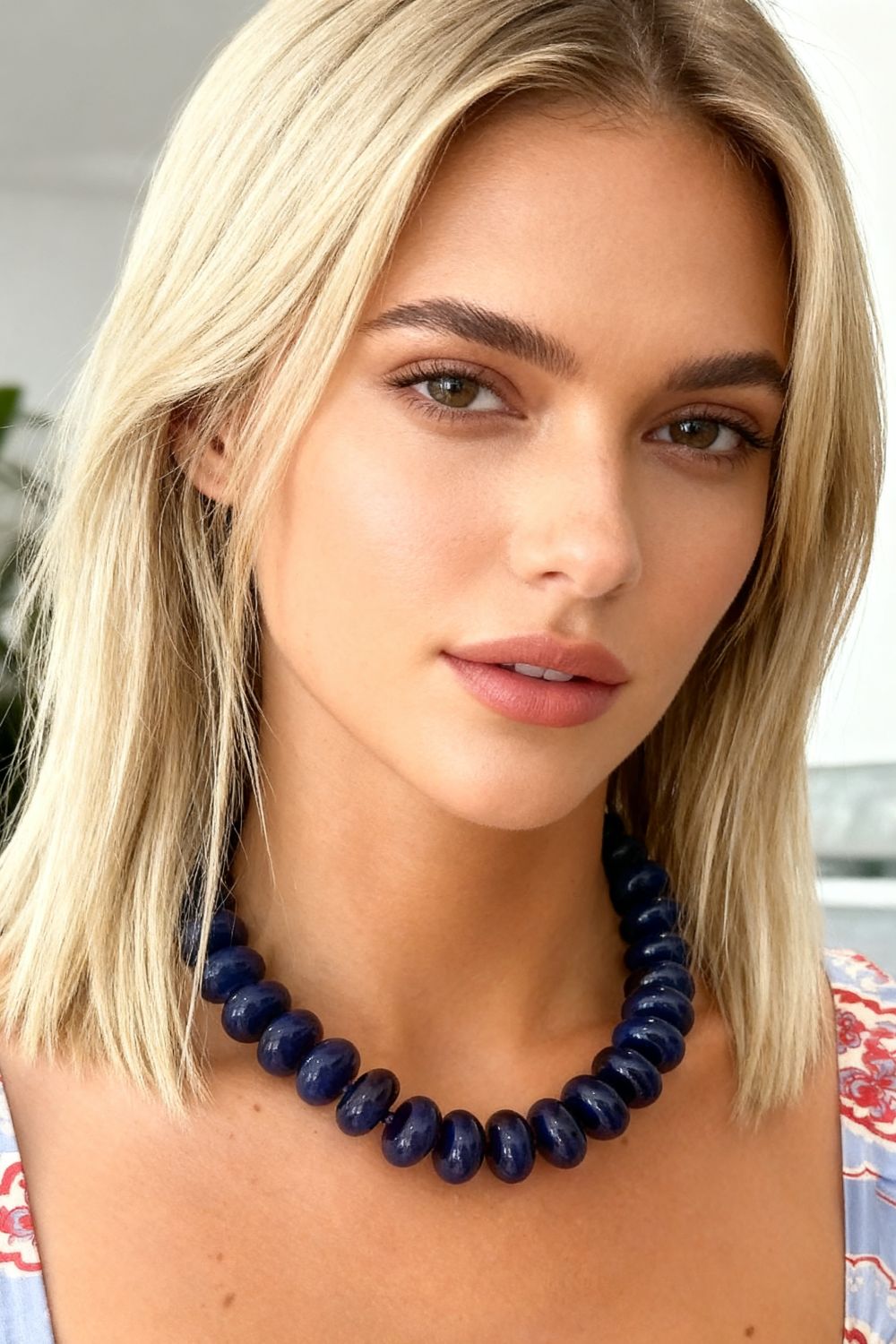 Bailey Chunky Beaded Necklace Navy - Gemelli - COLOR GAME