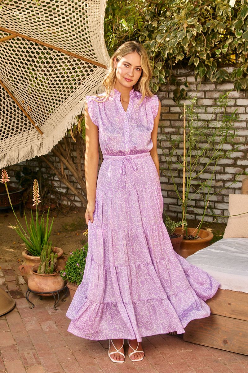 Beatrice Lavender Paisley Print Maxi Dress - Pinch - COLOR GAME