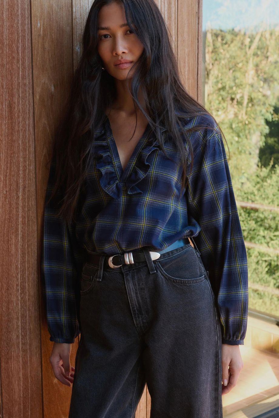 Beckett Ruffle Neck Blouse - Nation Los Angeles - COLOR GAME