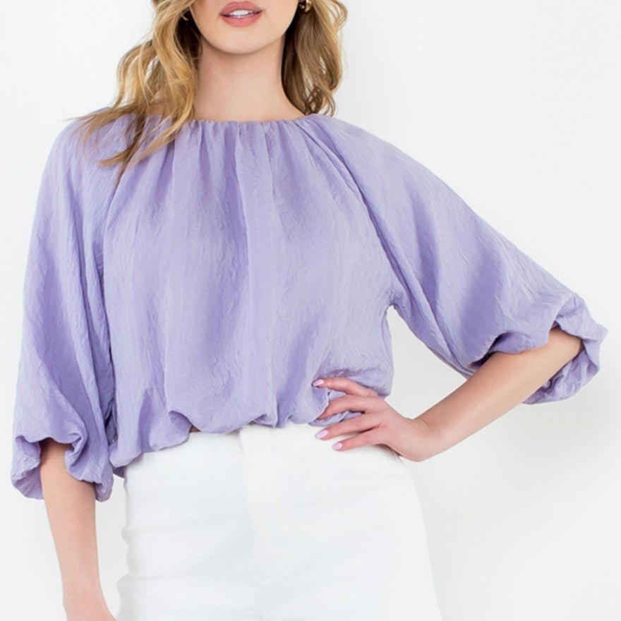 Beka Lilac Puff Sleeve Flowy Blouse - THML - COLOR GAME