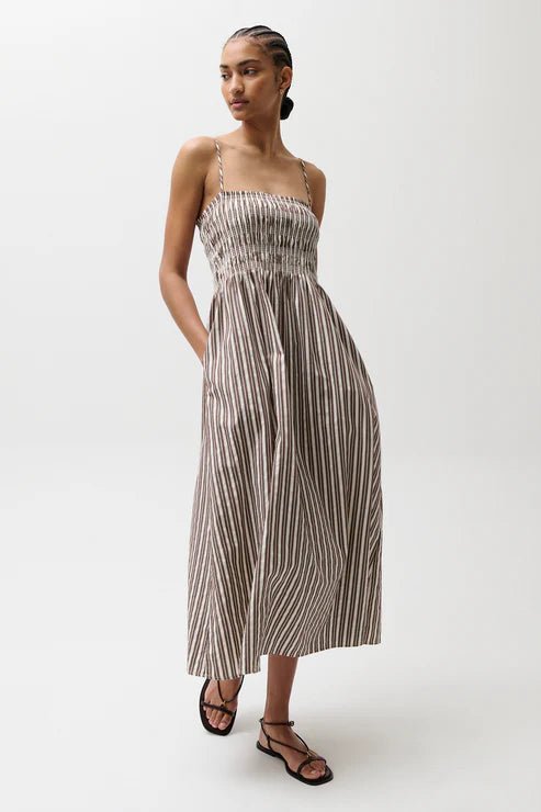 Bianca Shirred Bodice Dress - Pistola - COLOR GAME