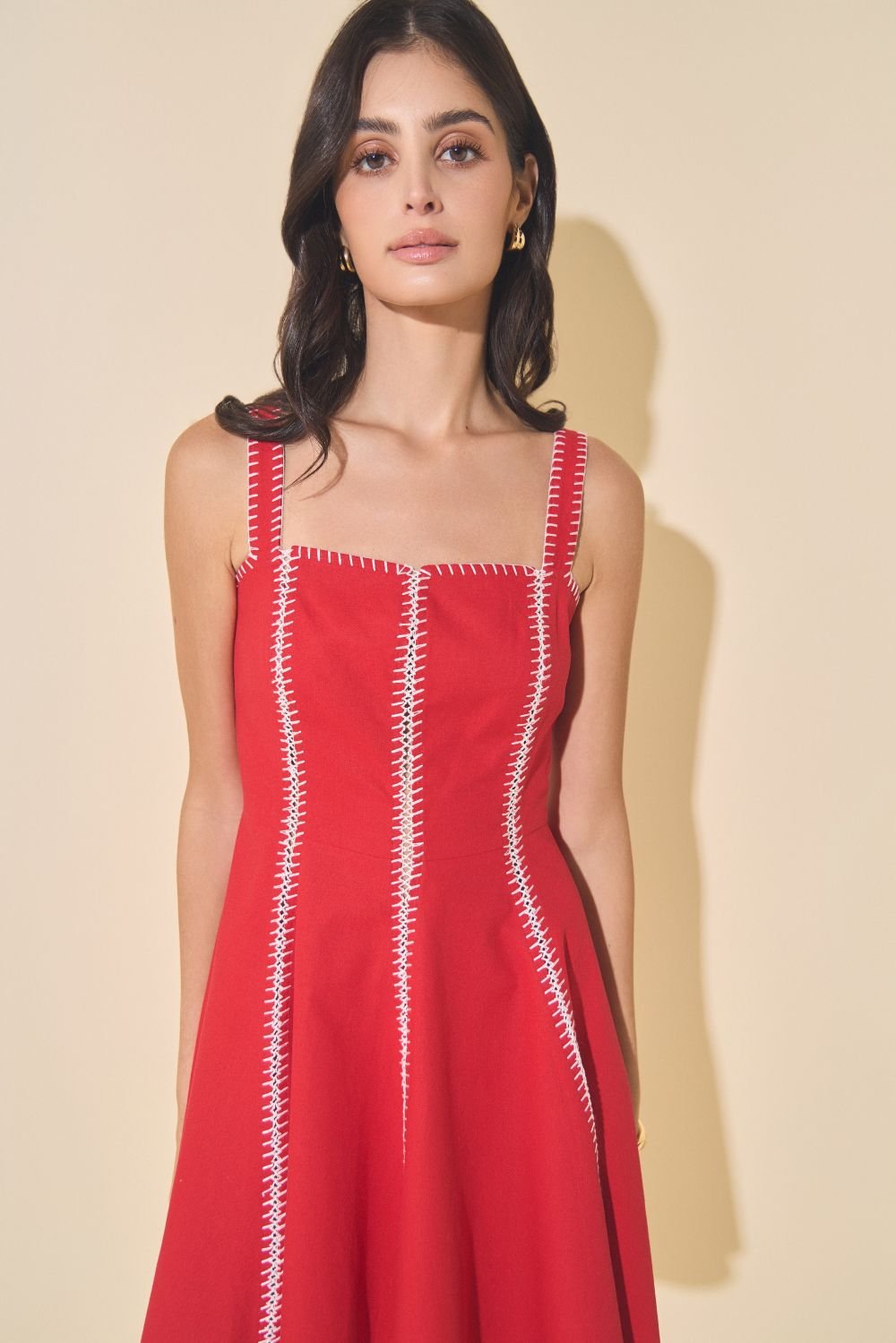 Brinkley Whipstitch Fit & Flare Mini Dress - COLOR GAME - COLOR GAME