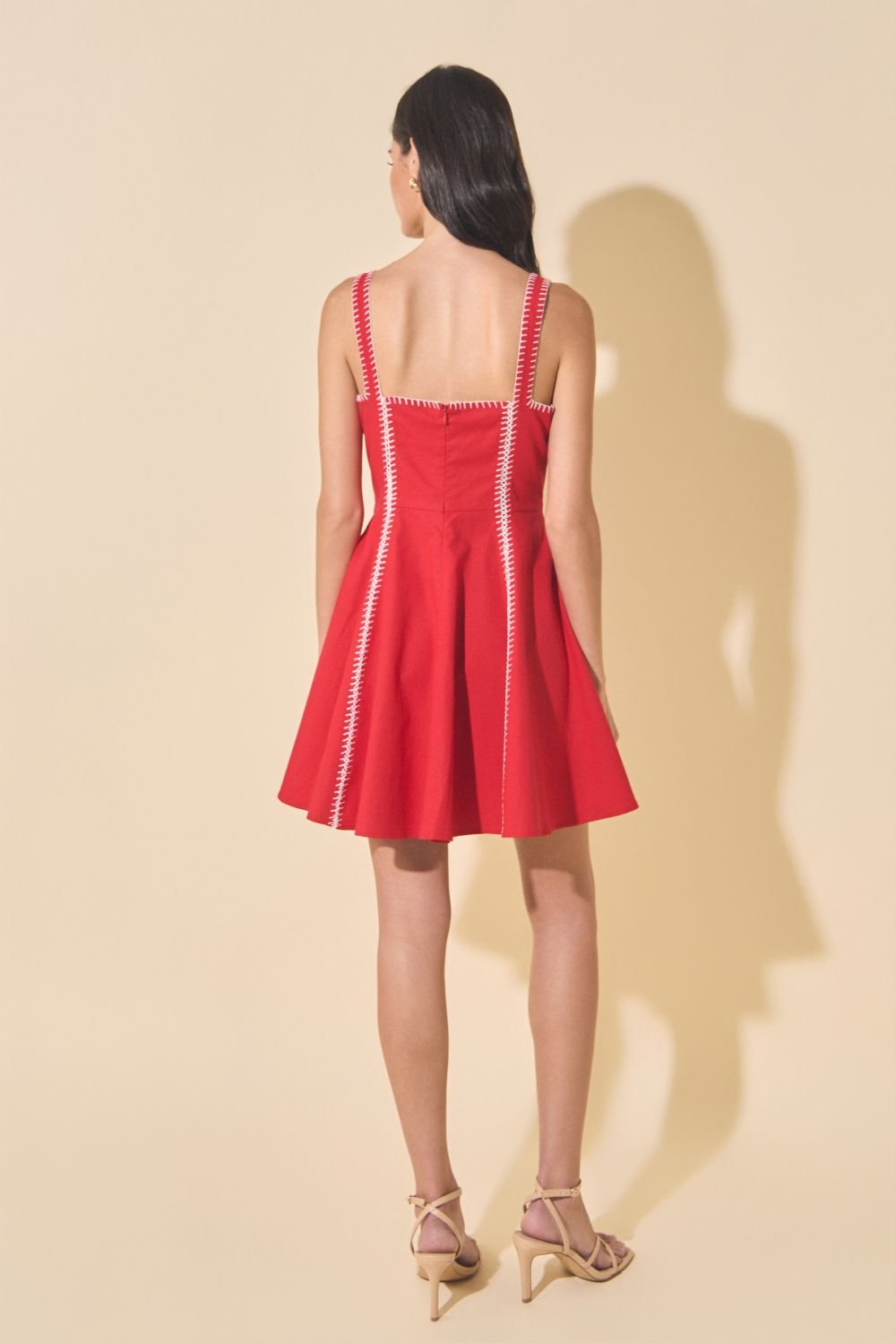 Brinkley Whipstitch Fit & Flare Mini Dress - COLOR GAME - COLOR GAME
