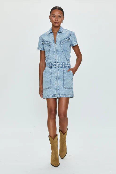 Brix Aviator Mini Dress Meridien - FINAL SALE - Pistola - COLOR GAME