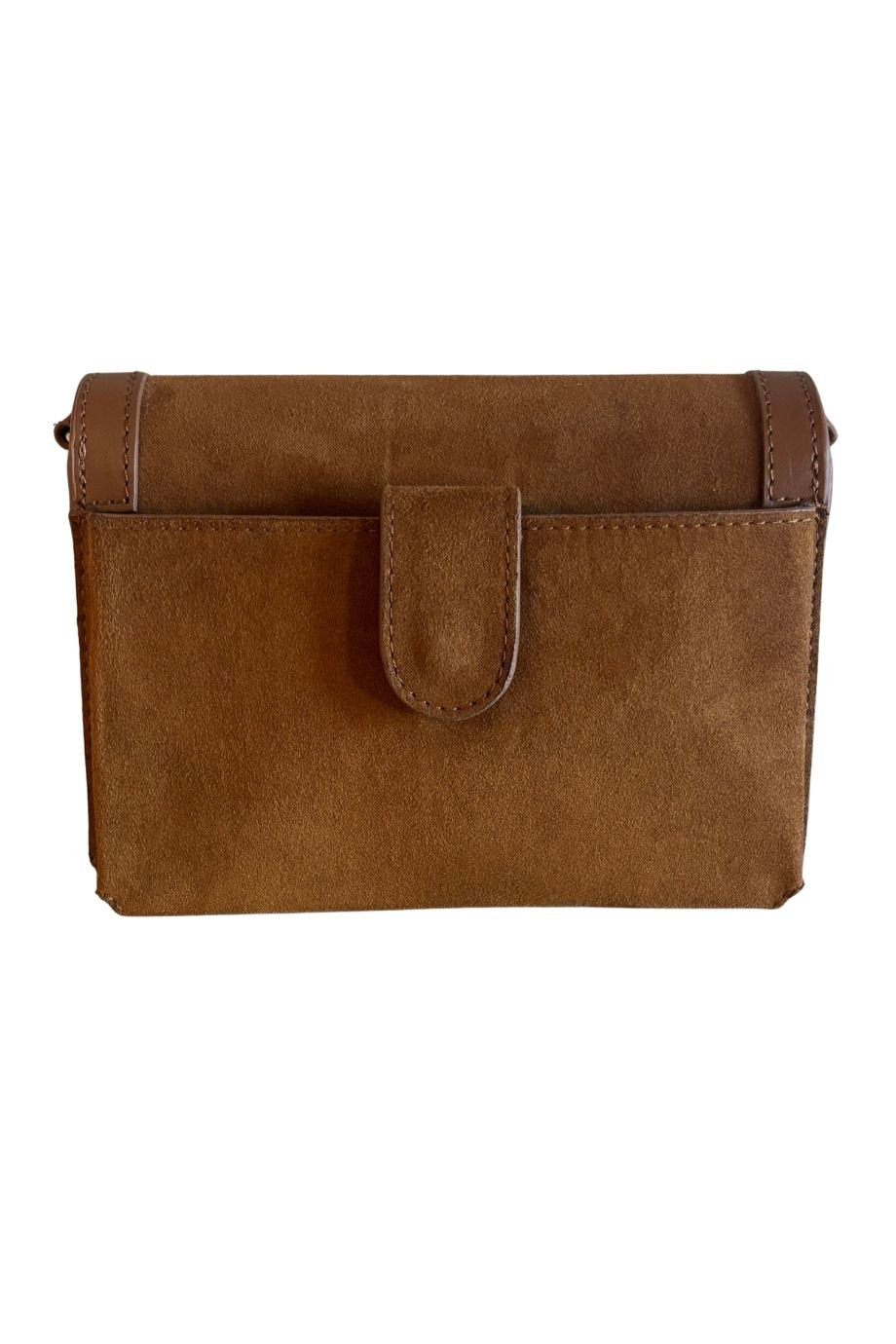 Brown Suede Horse Bit Crossbody Bag - Main & Exchange - COLOR GAME