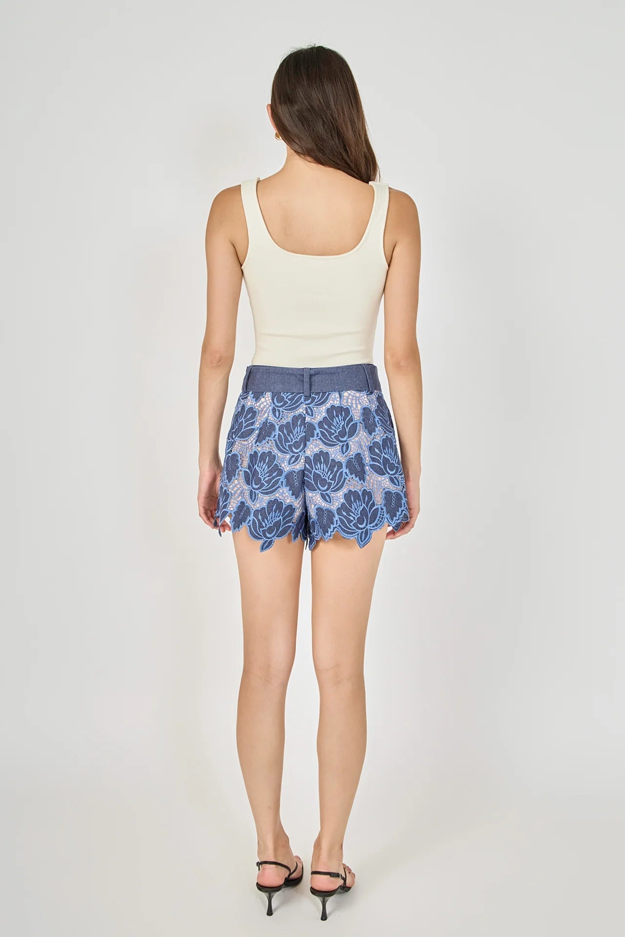 Callie Scalloped Hem Tailored Shorts - Endless Rose - COLOR GAME