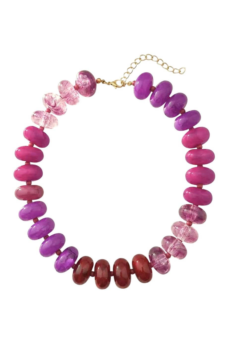 Carissa Chunky Purple + Pink Beaded Necklace - Gemelli - COLOR GAME