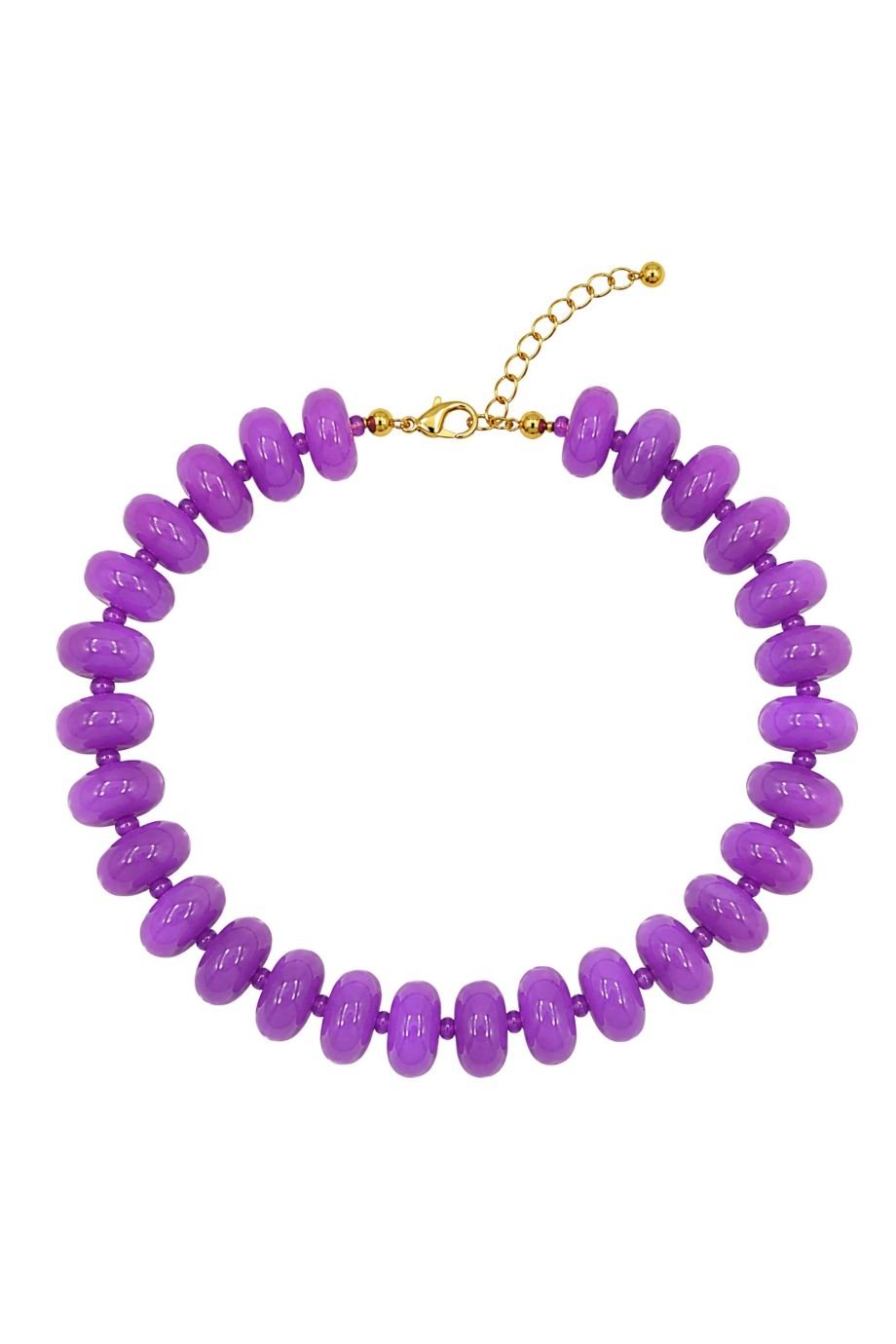 Catalina Beaded Collar Necklace Purple - Accessory Concierge - COLOR GAME