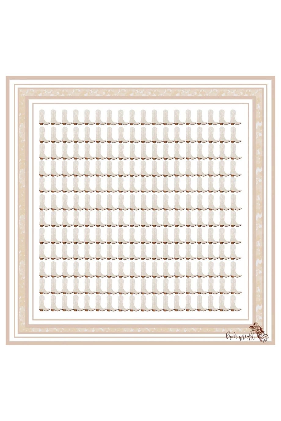 Champagne Silk Print Boots Scarf - Brooke Wright - COLOR GAME