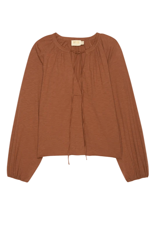 Chiara Long Sleeve Top Tobacco - Nation LTD - COLOR GAME