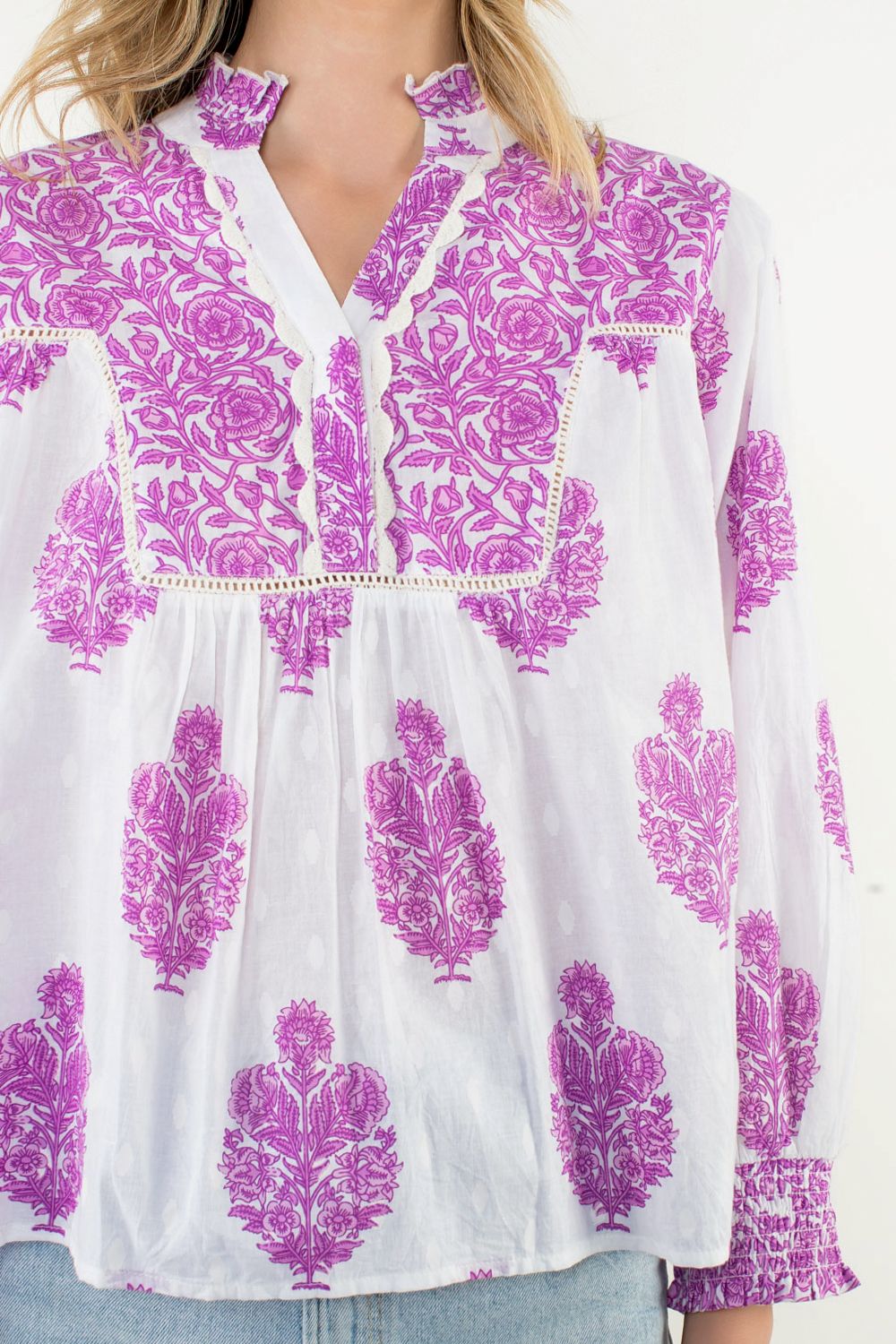 Conley Hand - Printed Floral Top - FINAL SALE - THML - COLOR GAME