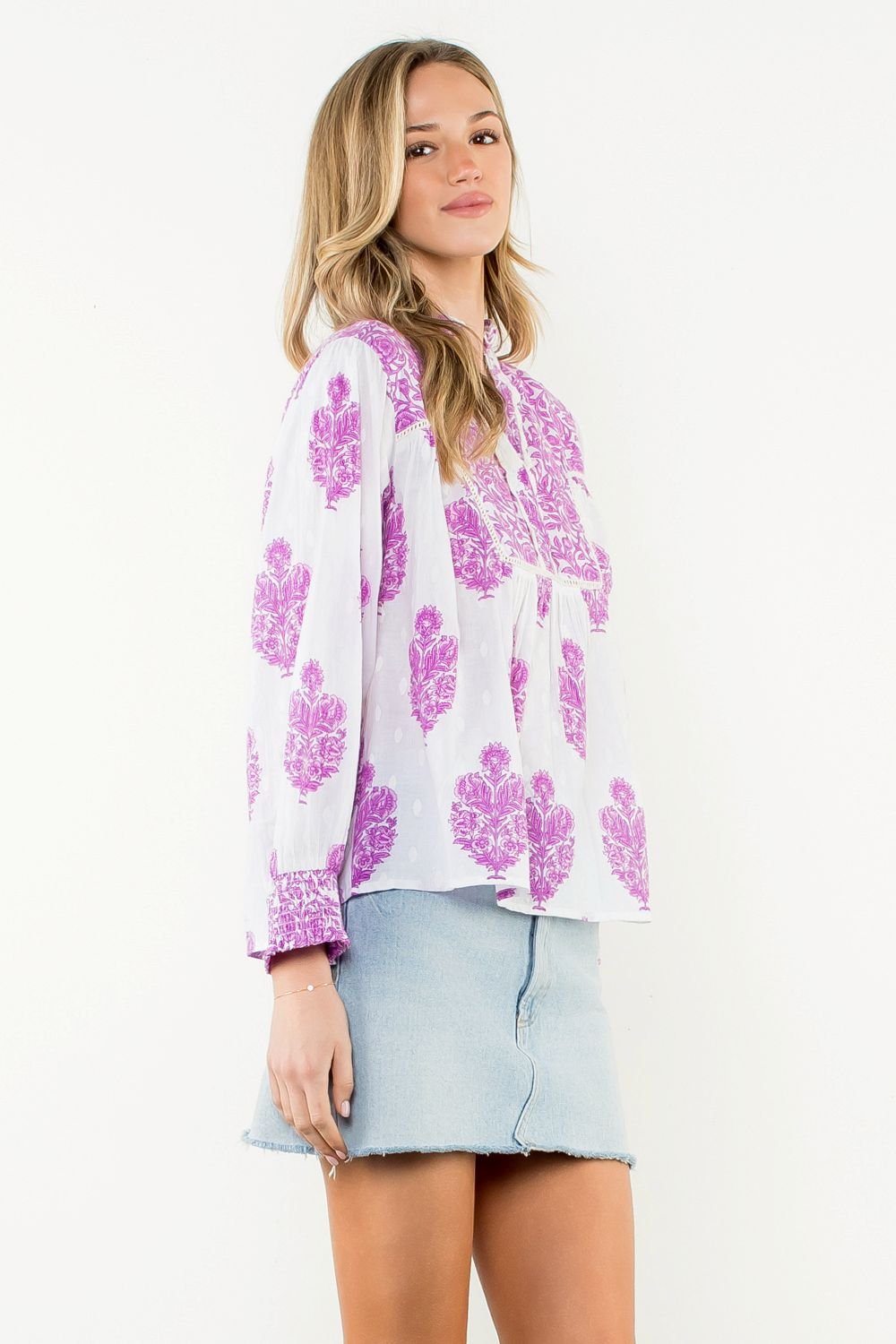 Conley Hand - Printed Floral Top - FINAL SALE - THML - COLOR GAME