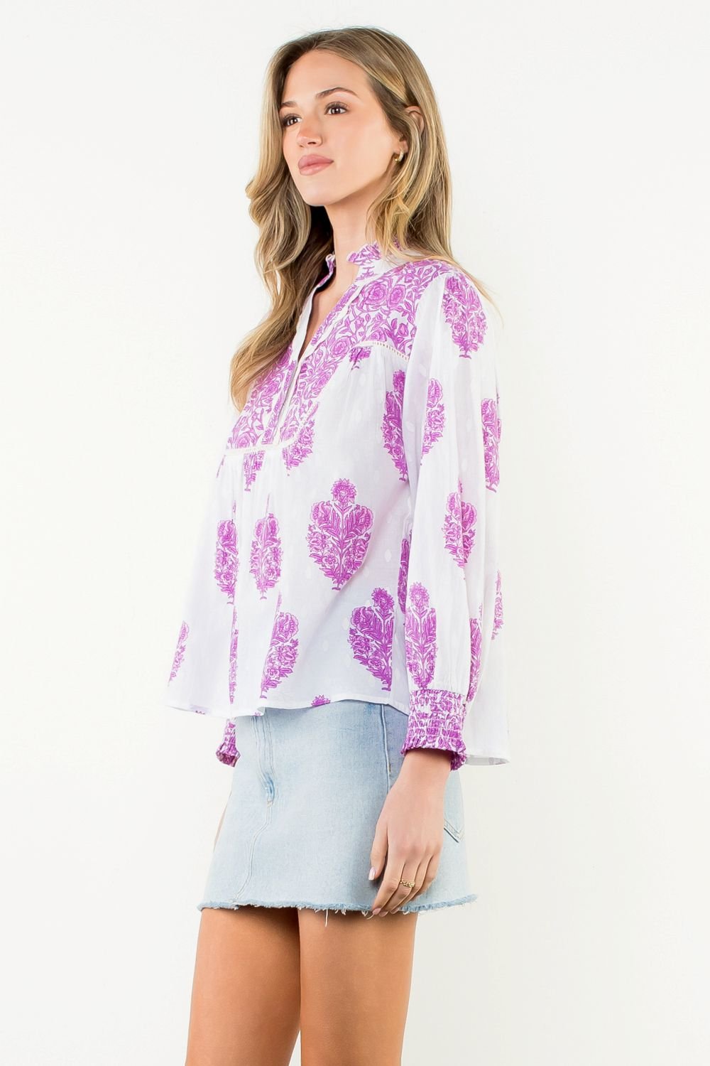 Conley Hand - Printed Floral Top - FINAL SALE - THML - COLOR GAME
