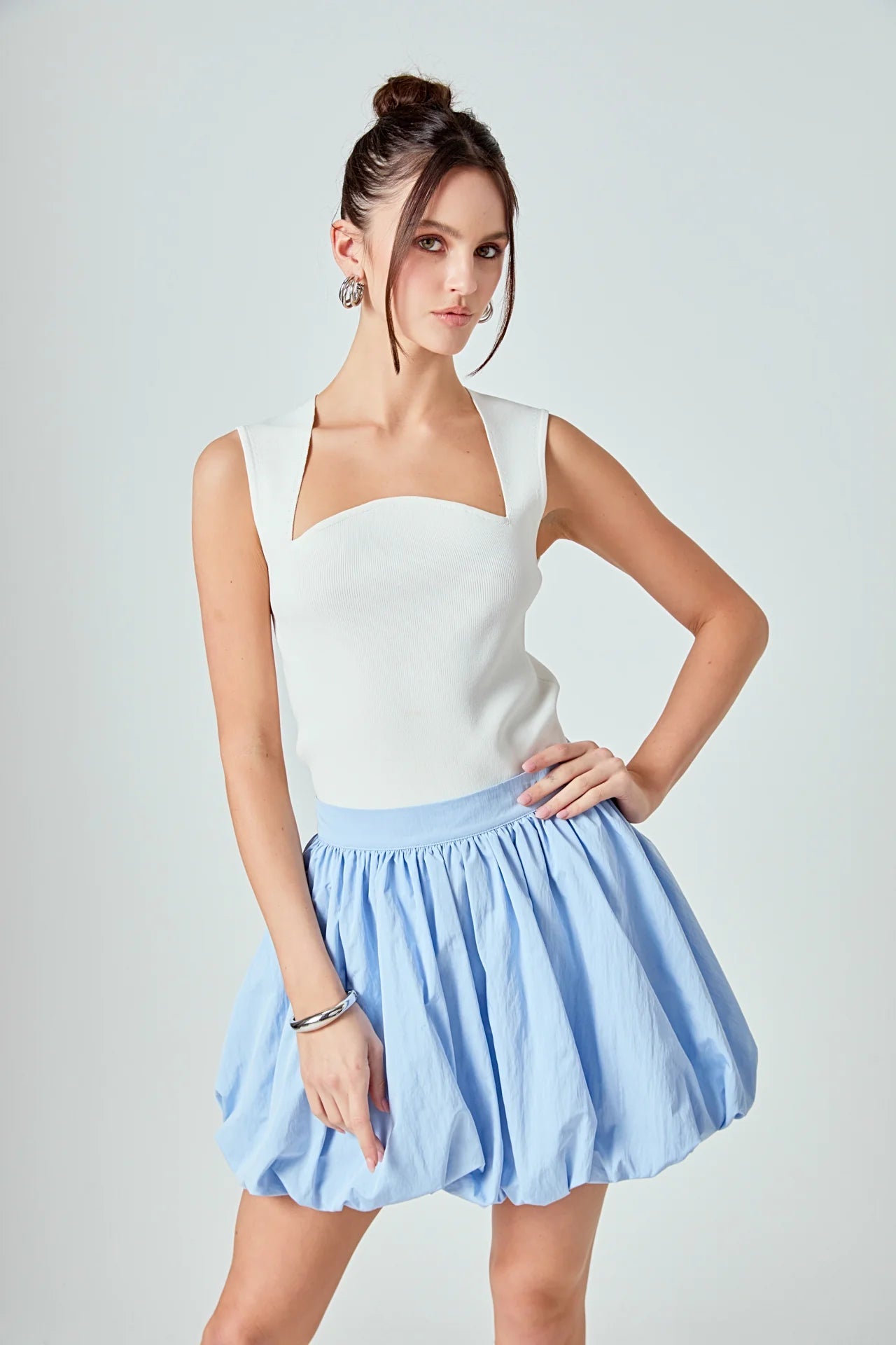 Crosby High - Waisted Bubble Mini Skirt - Endless Rose - COLOR GAME