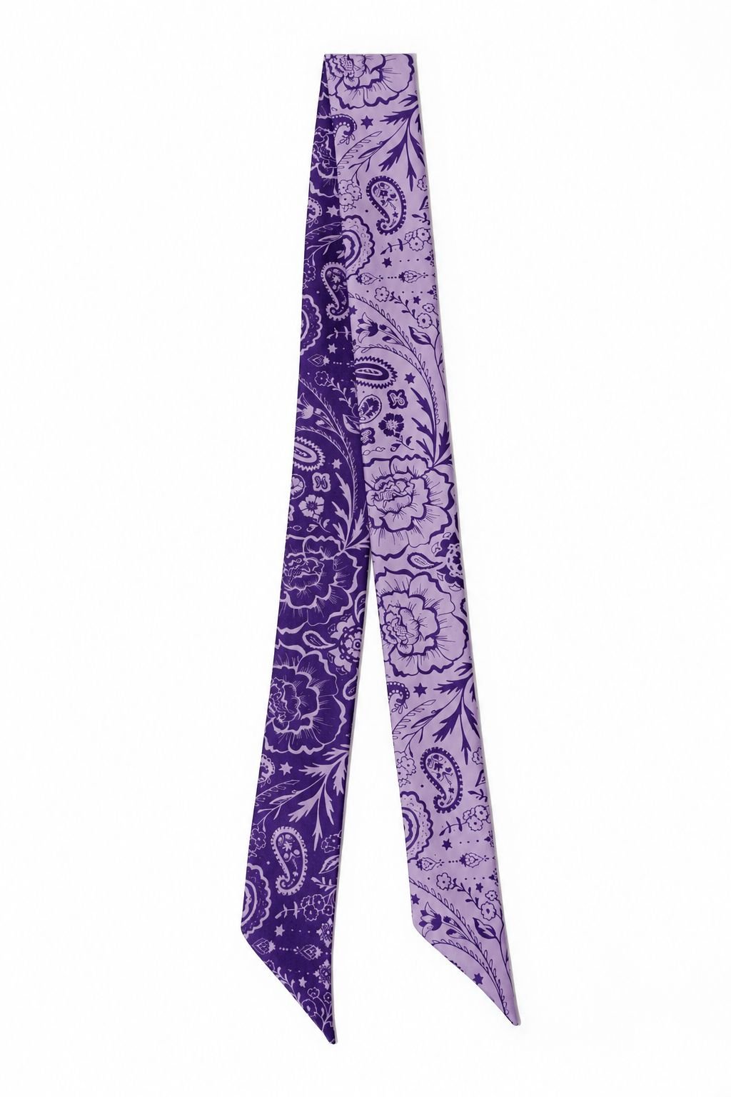 Deep Purple Silk Paisley Print Lasso Scarf - Sister The Brand - COLOR GAME
