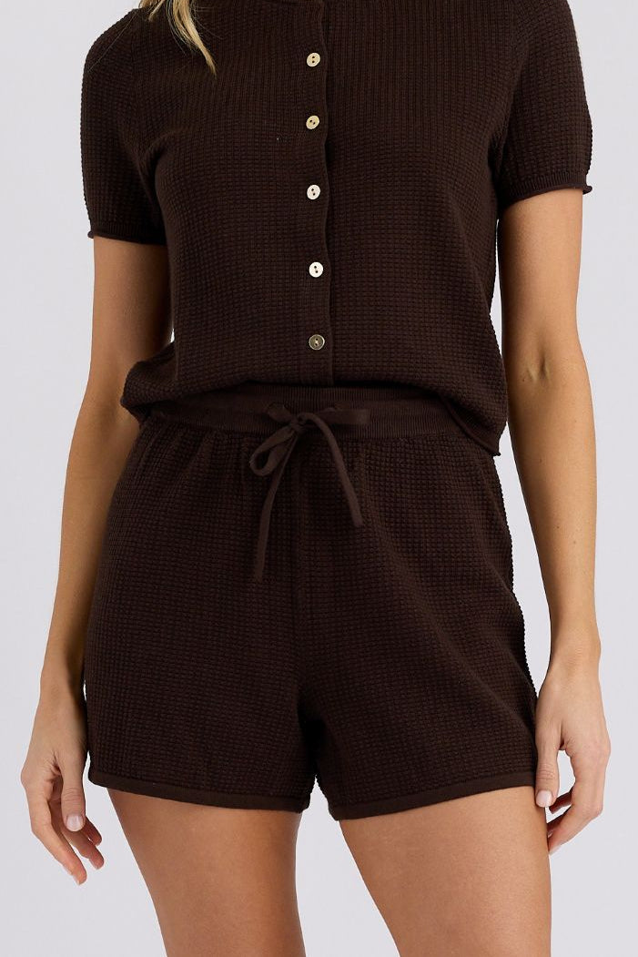 Devoe Knit Shorts Carob - Stitches + Stripes - COLOR GAME