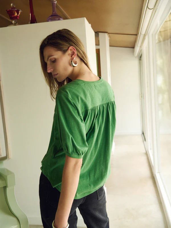 Edie Shirred Top Green Lawn - Nation LTD - COLOR GAME
