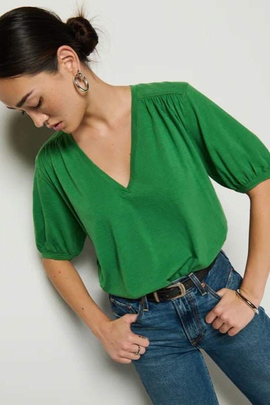 Edie Shirred Top Green Lawn - Nation LTD - COLOR GAME